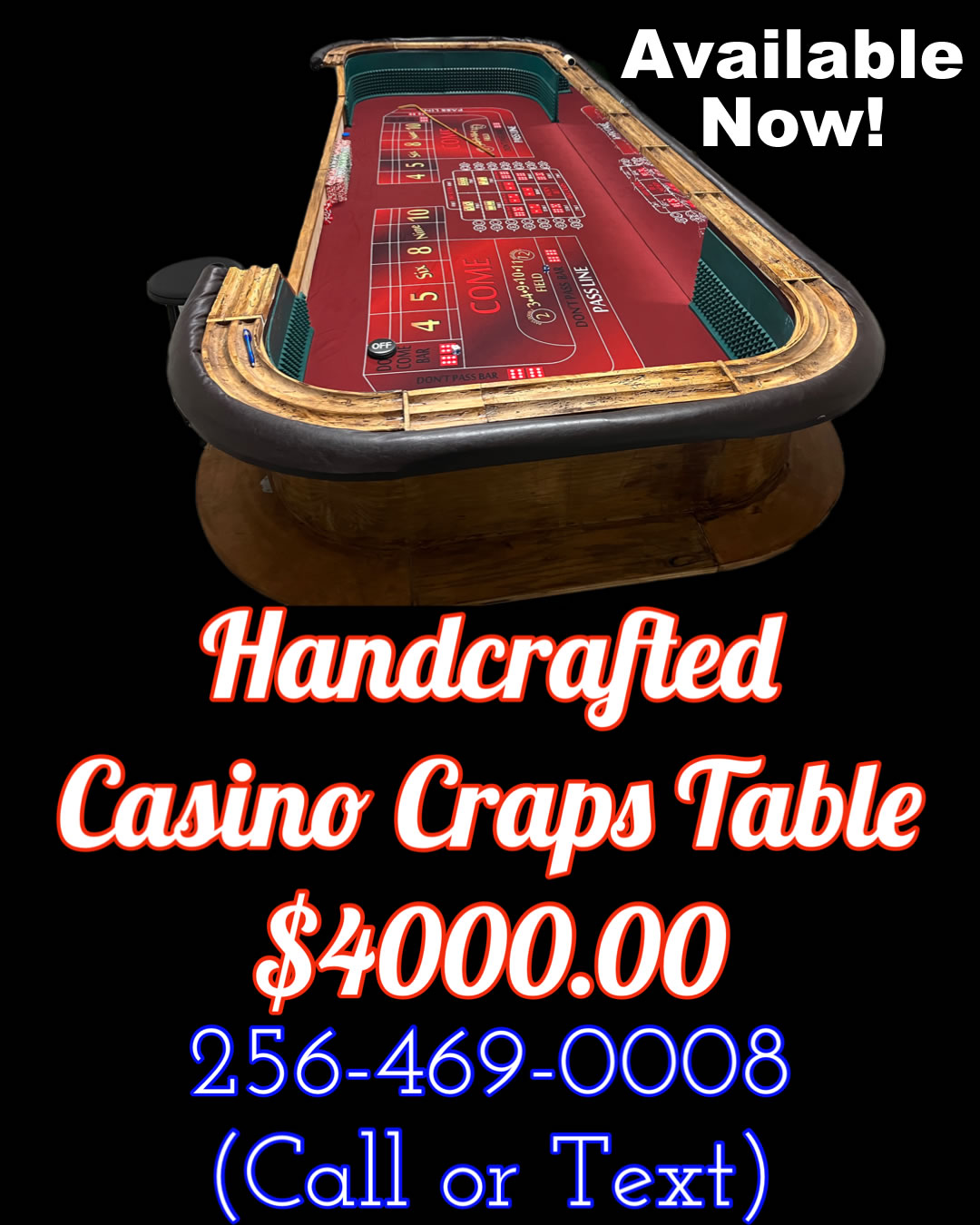 Casino Craps Table For Sale Handcrafted Craps Table For Sale
