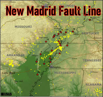 New Madrid Fault Line in the United States of America